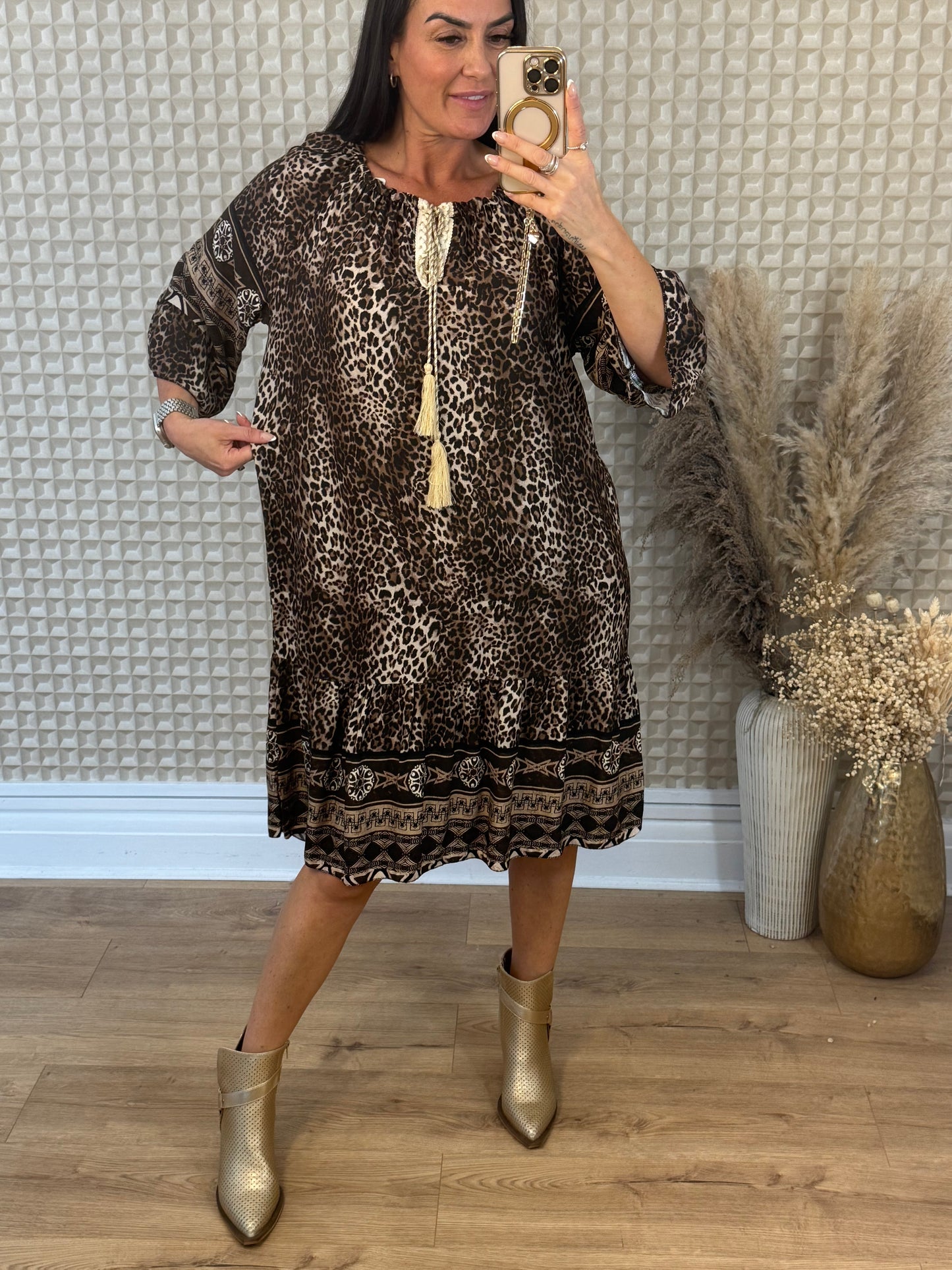 Leopard & Mosaic Dress