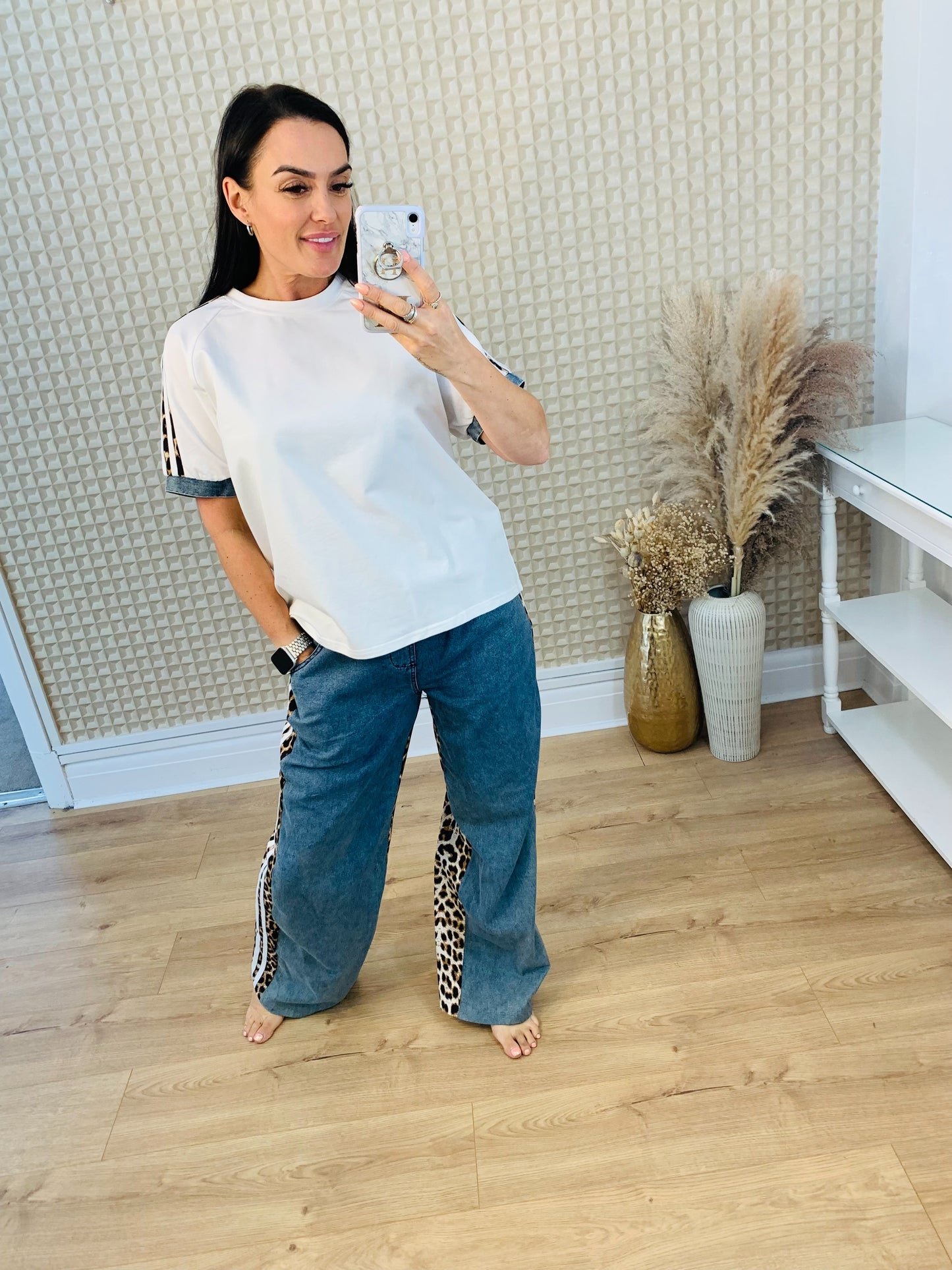 Denim Leopard Tracky