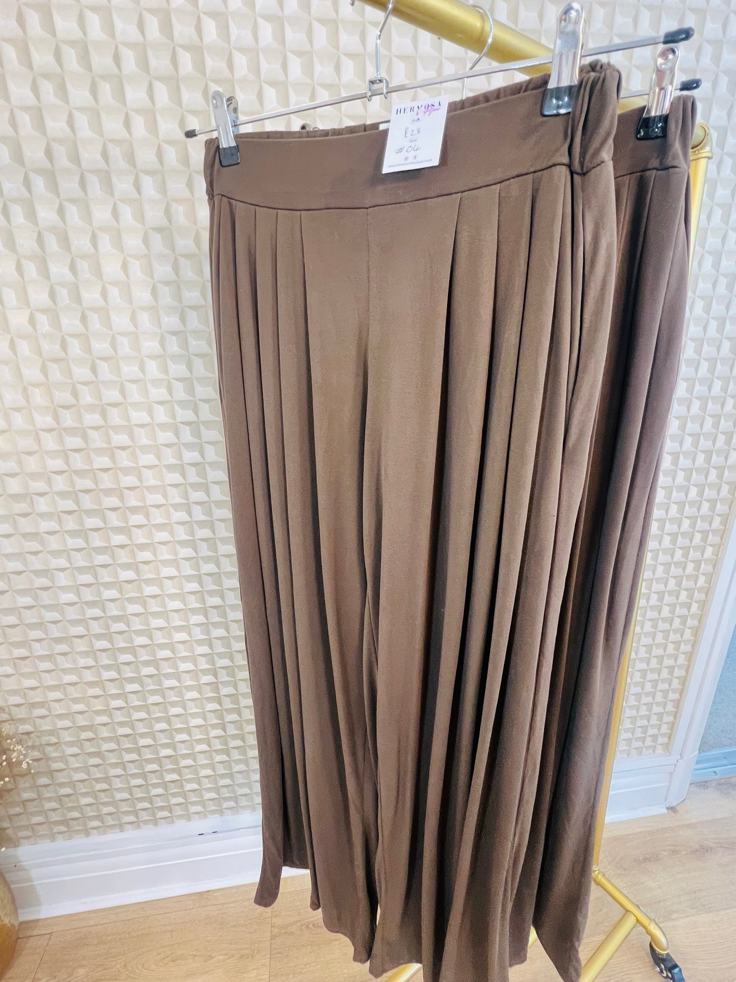 Brown Soft Pleat Palazzo