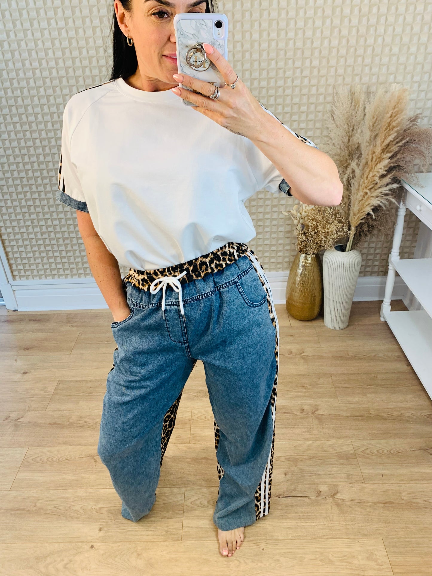 Denim Leopard Tracky