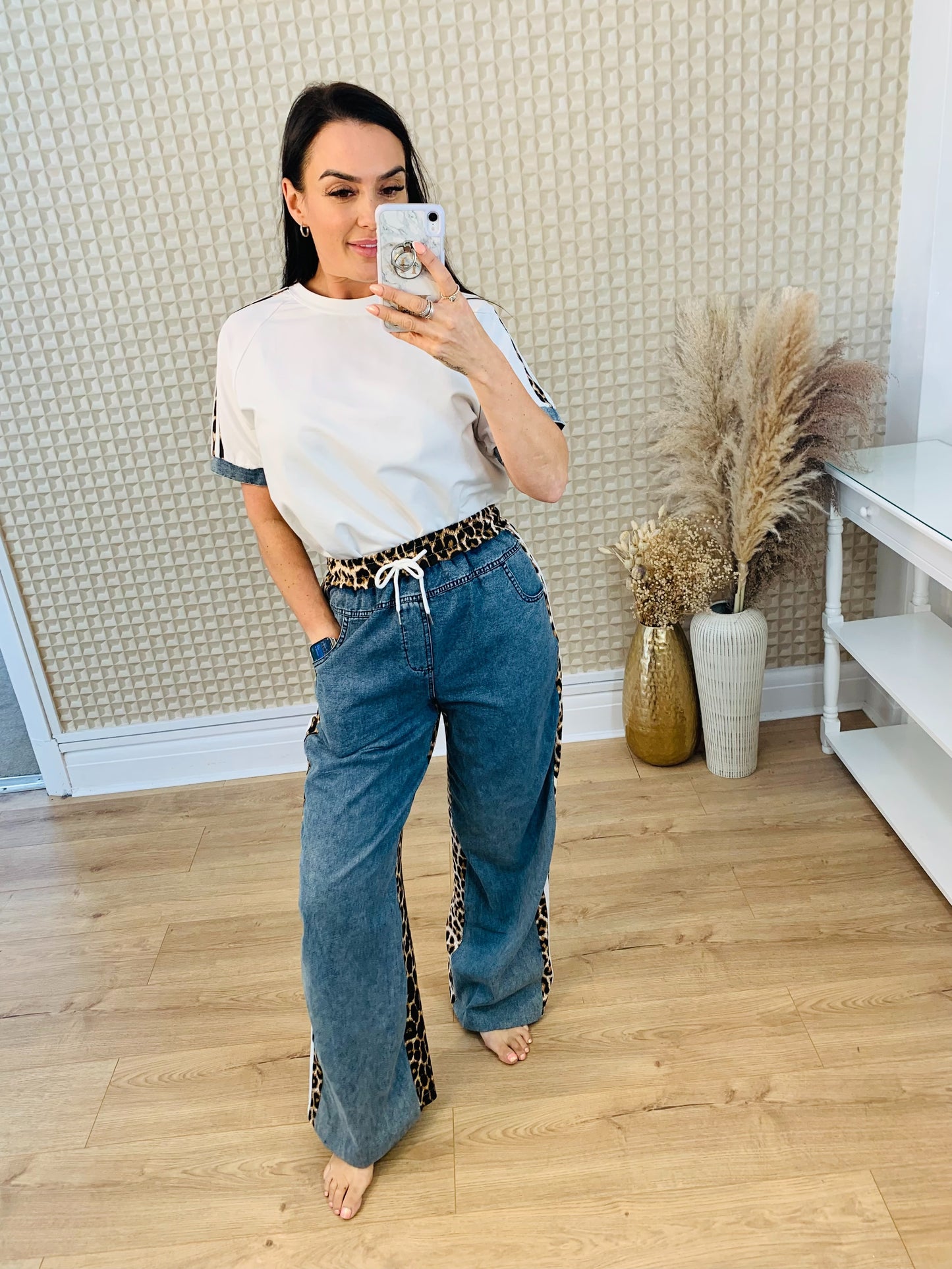 Denim Leopard Tracky