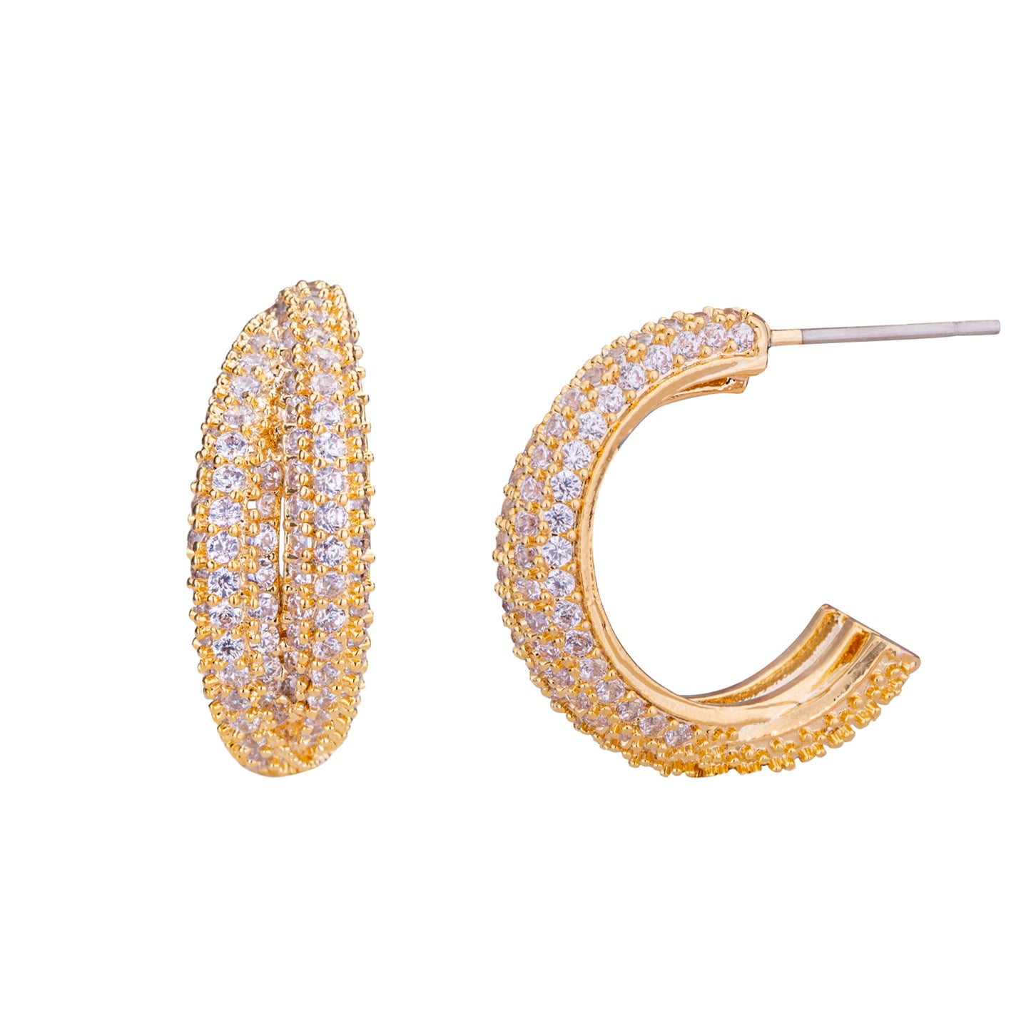 Gold & Clear Loop Earrings