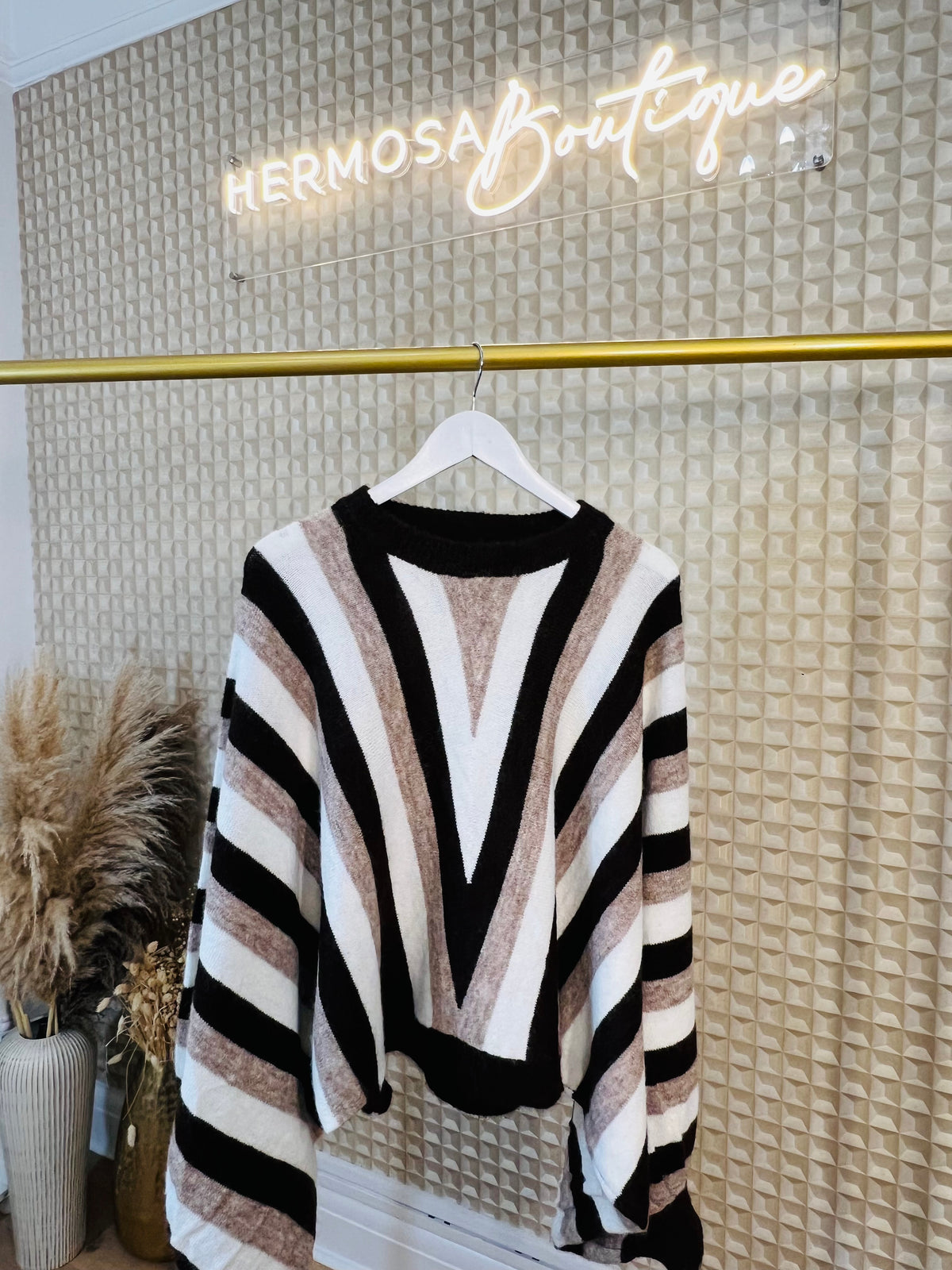 V Stripe Jumper