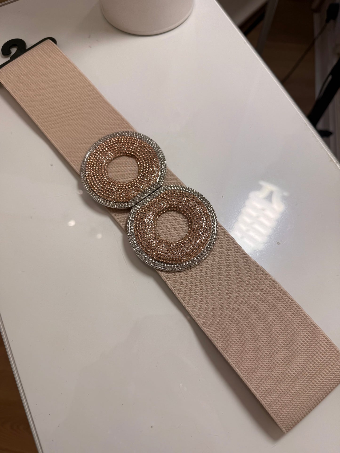 Gold Circles Cream Belt
