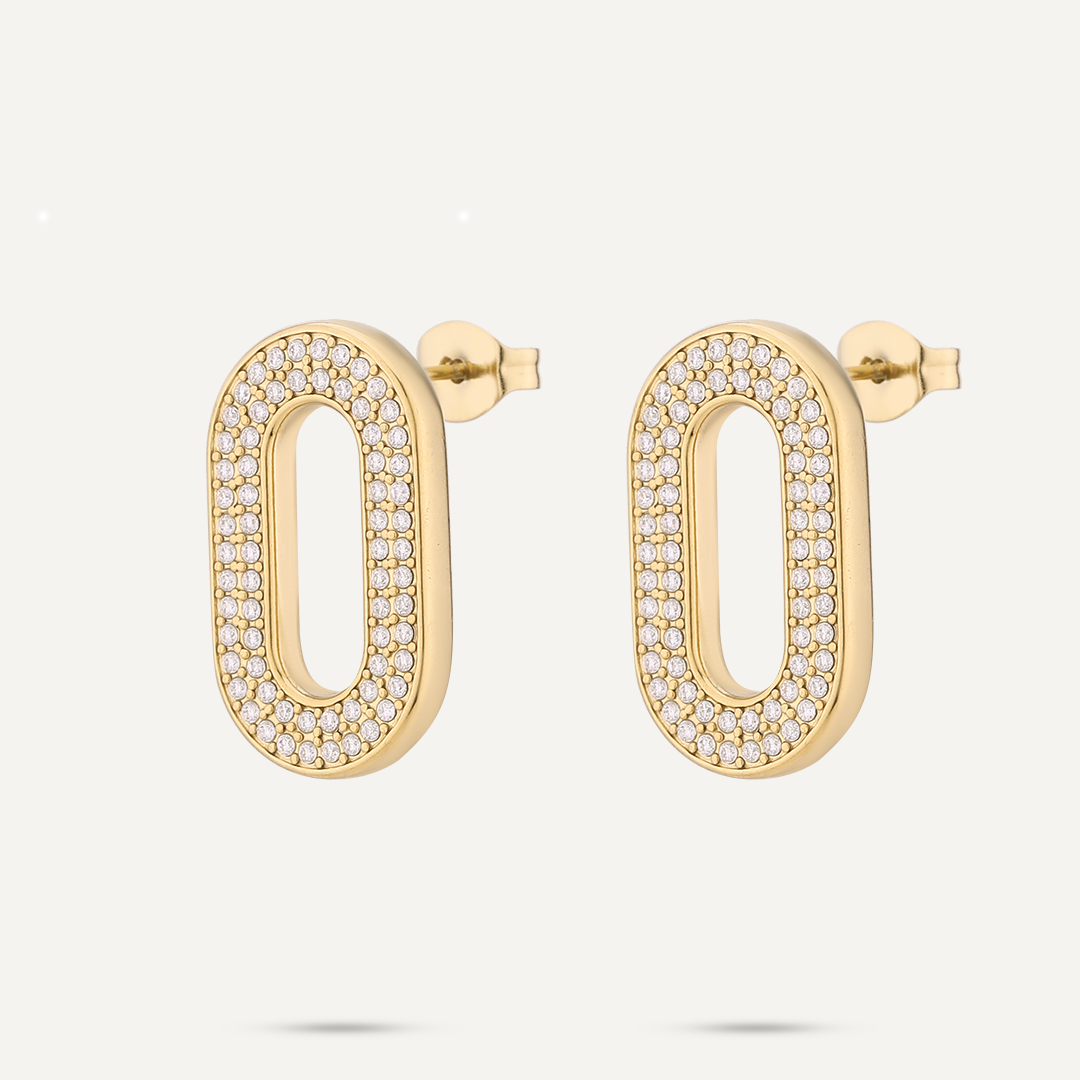 Oval Golf Plated Earrings
