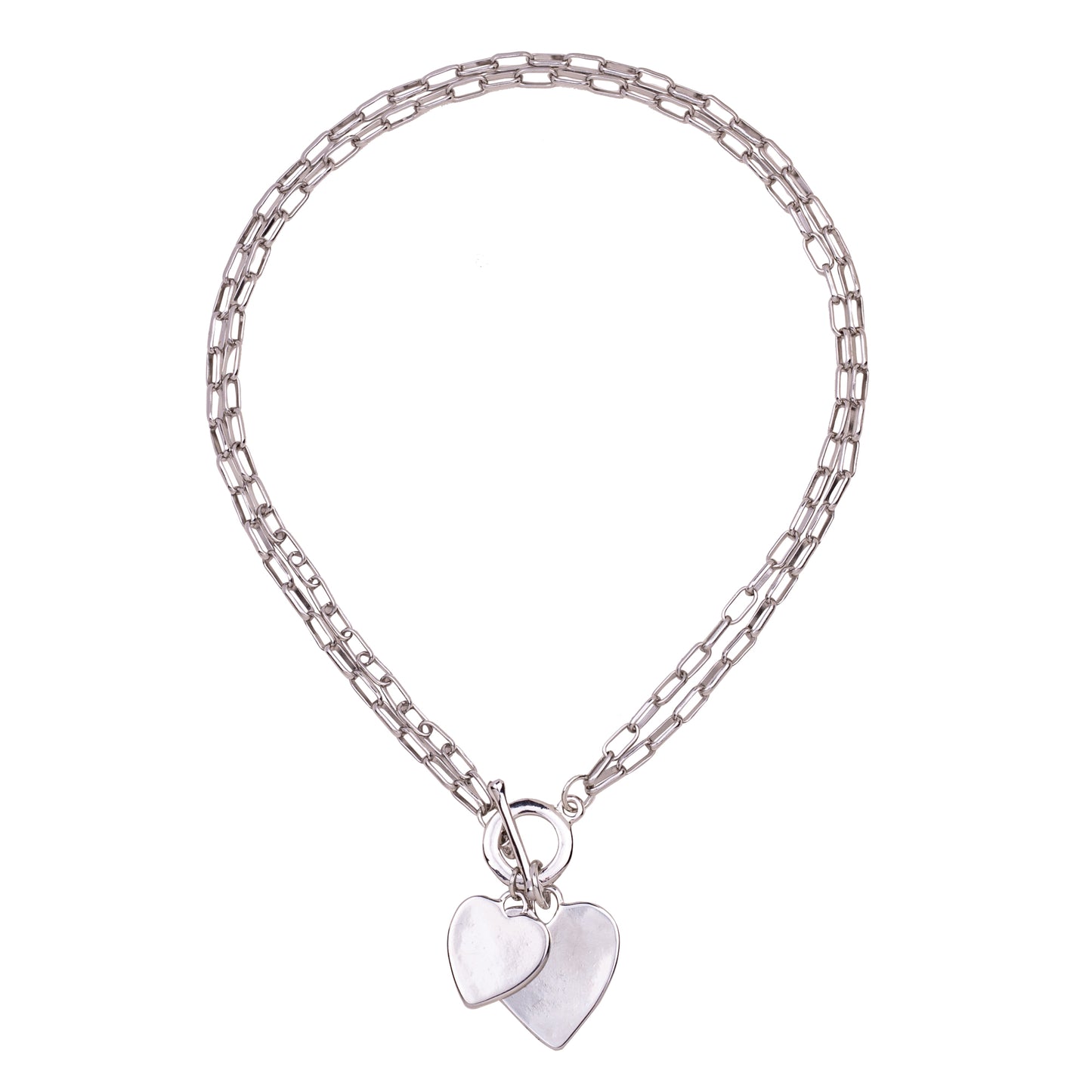 Silver Heart T-Bar Necklace