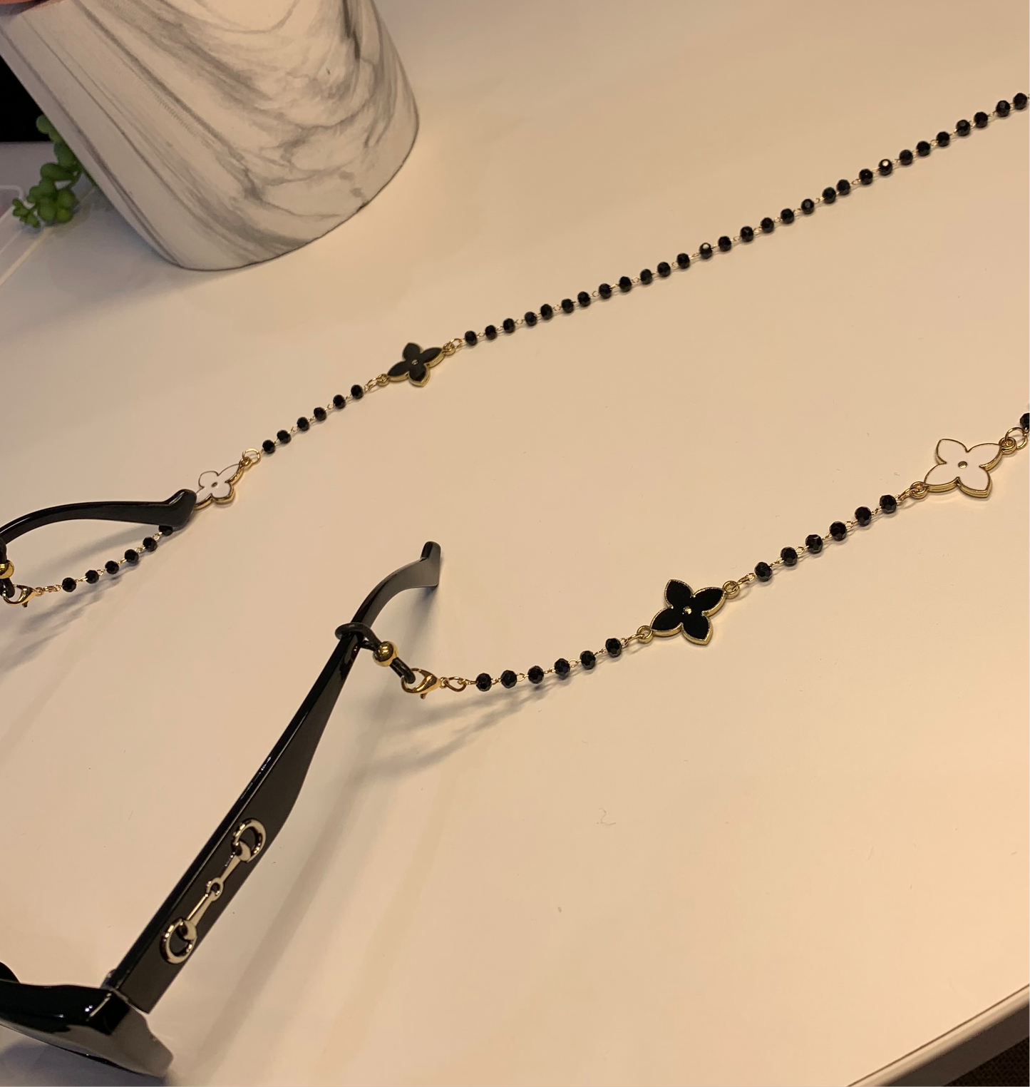 Black clover sunglasses charm