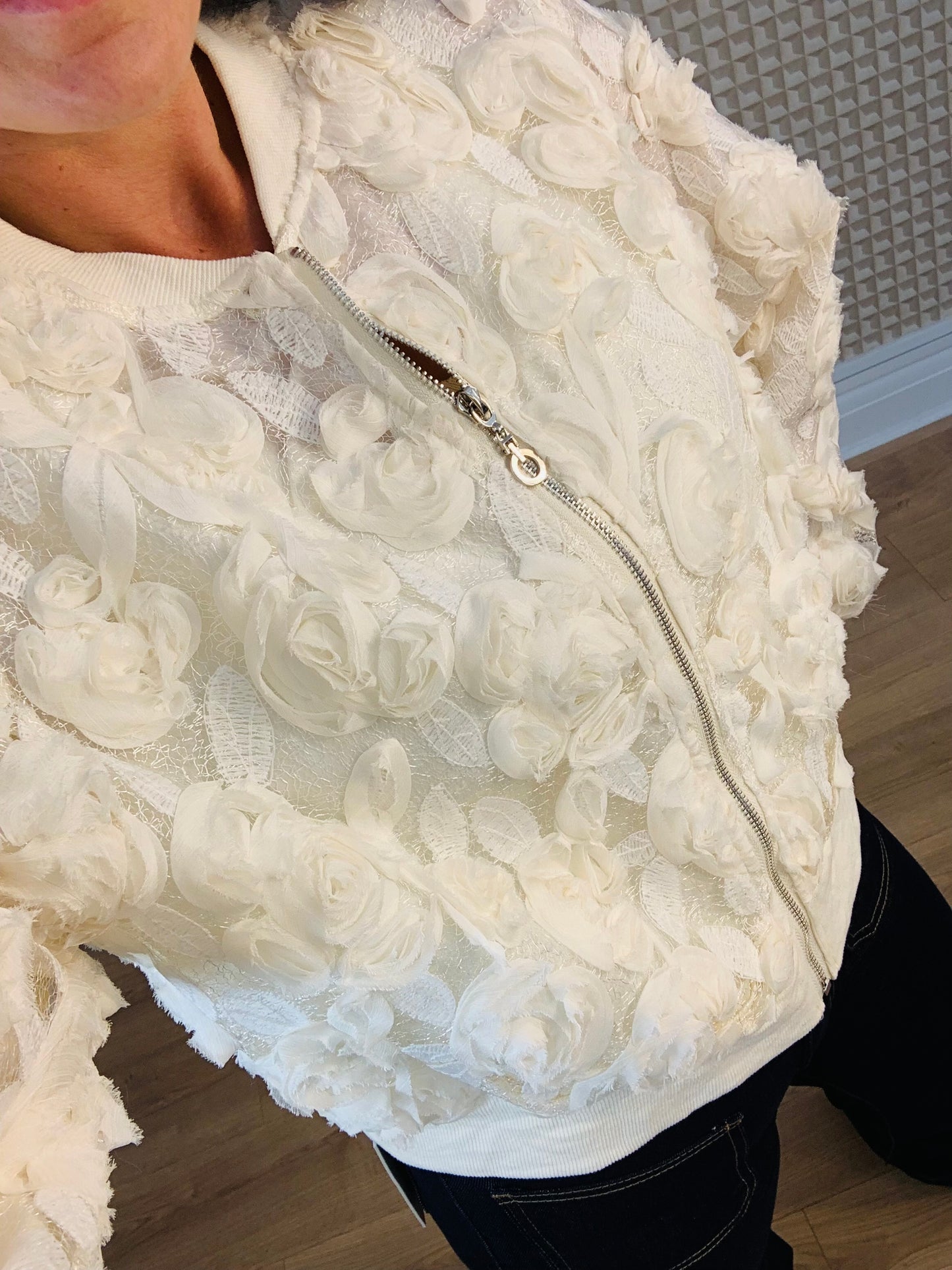 Cream Flower Bomb Jacket