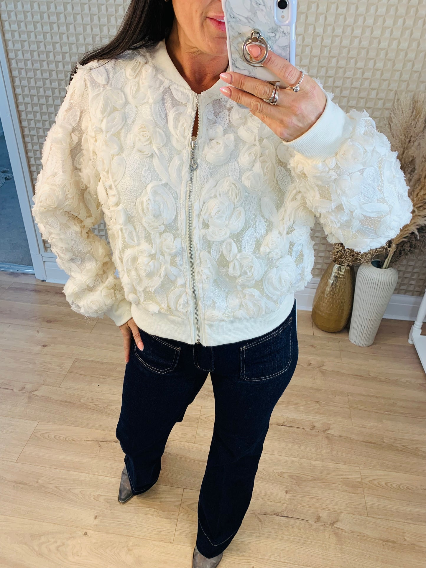 Cream Flower Bomb Jacket