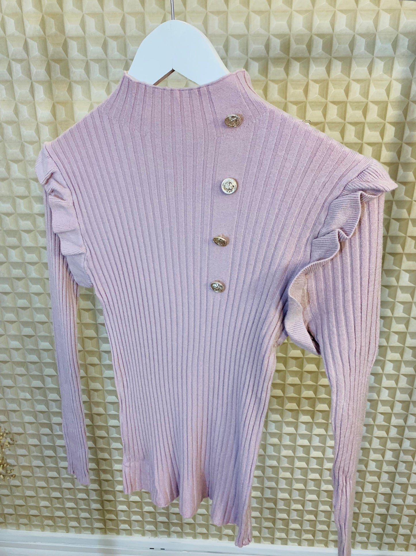 Silver Button Stretch Top