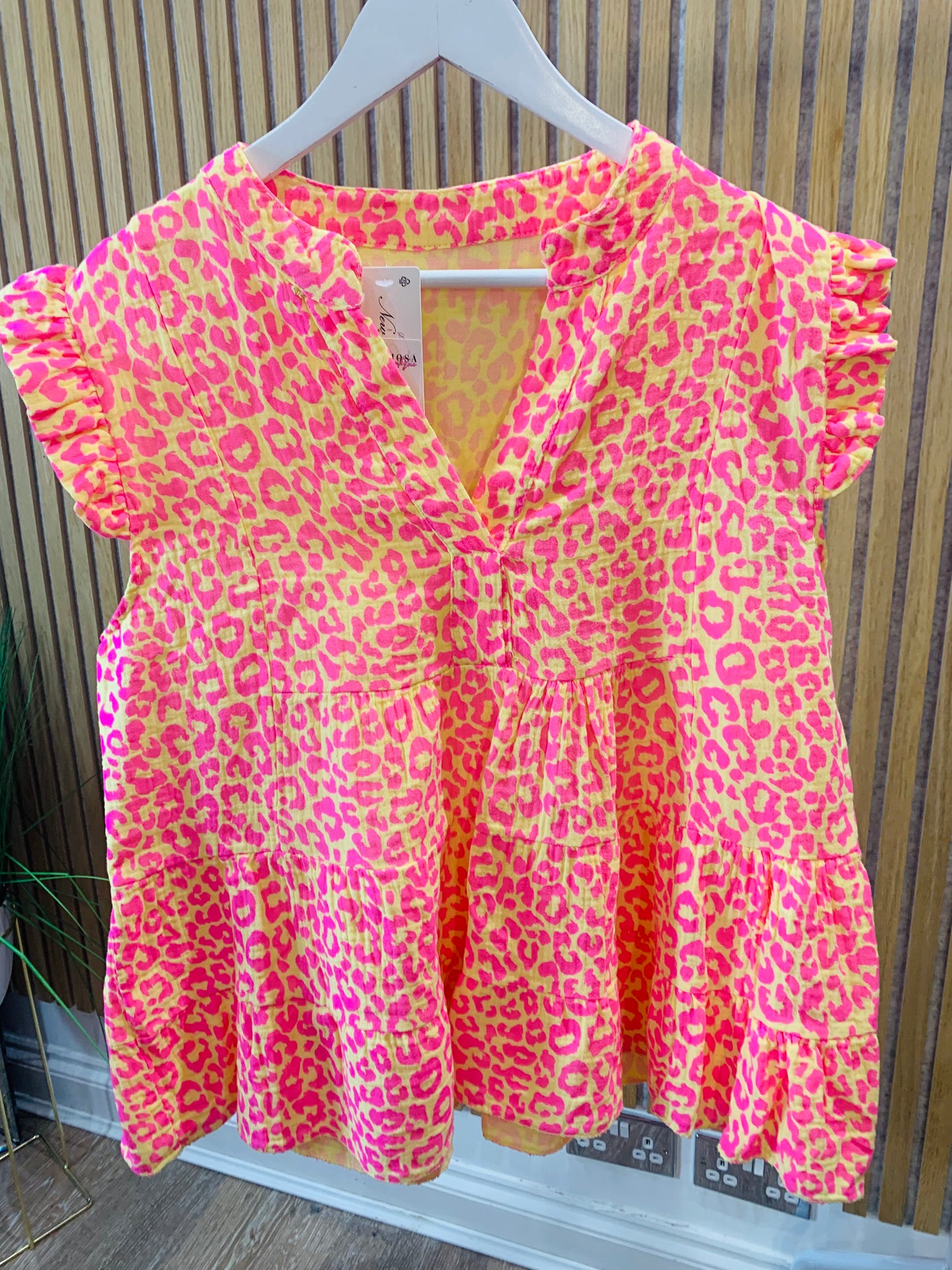 Nadia Neon Frill Smock Top