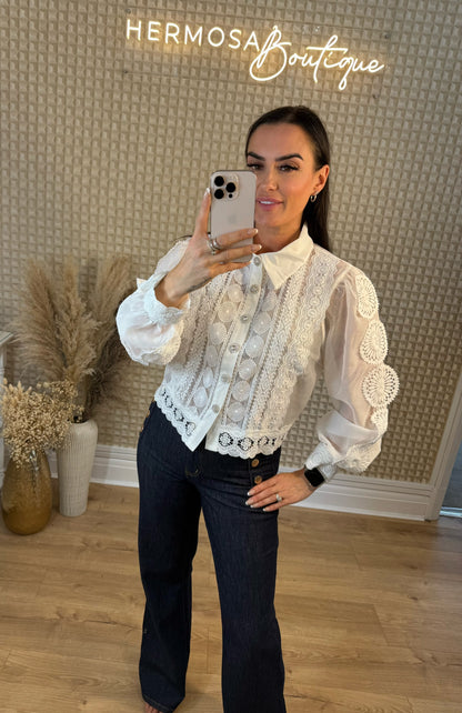 Paisley & Pearls Blouse