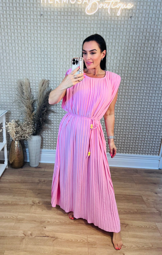 Pink Pleated Dress