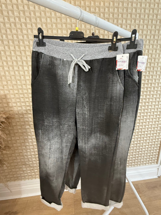 Denim Look Jogger Black