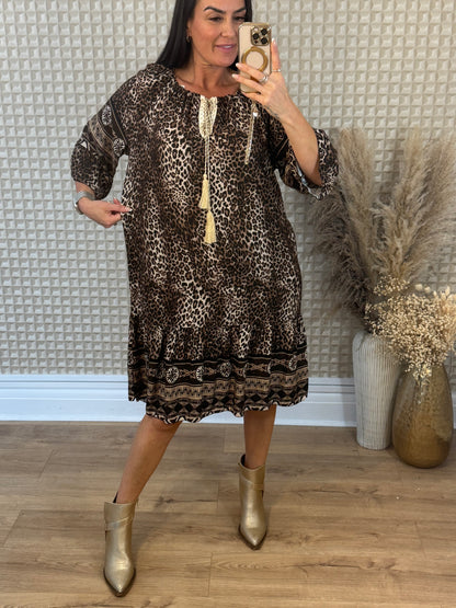Leopard & Mosaic Dress