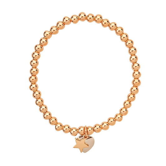 Gold bracelet heart & silver star