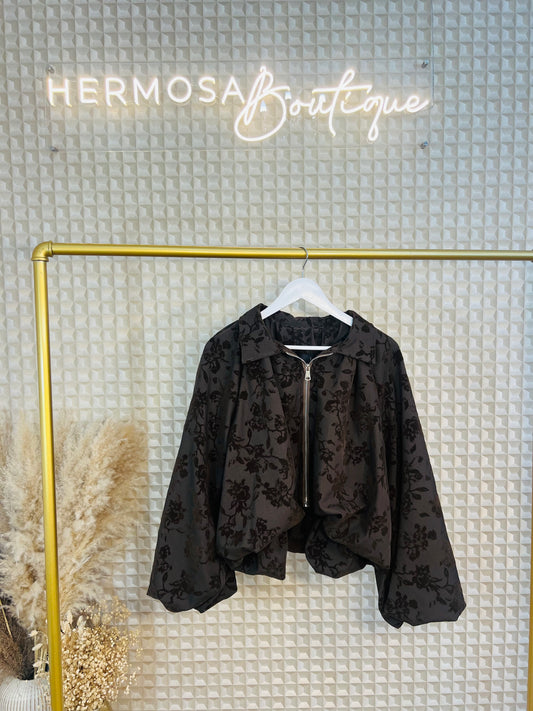 Brown Zeta Embossed Jacket