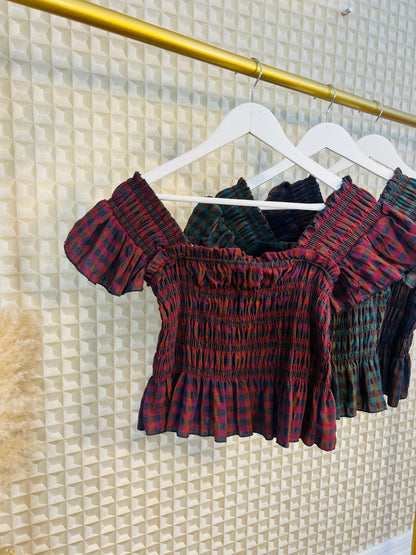 Tartan Rouges Top