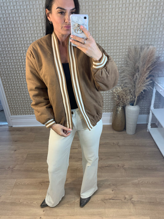 Maya Suede Bomber Jacket