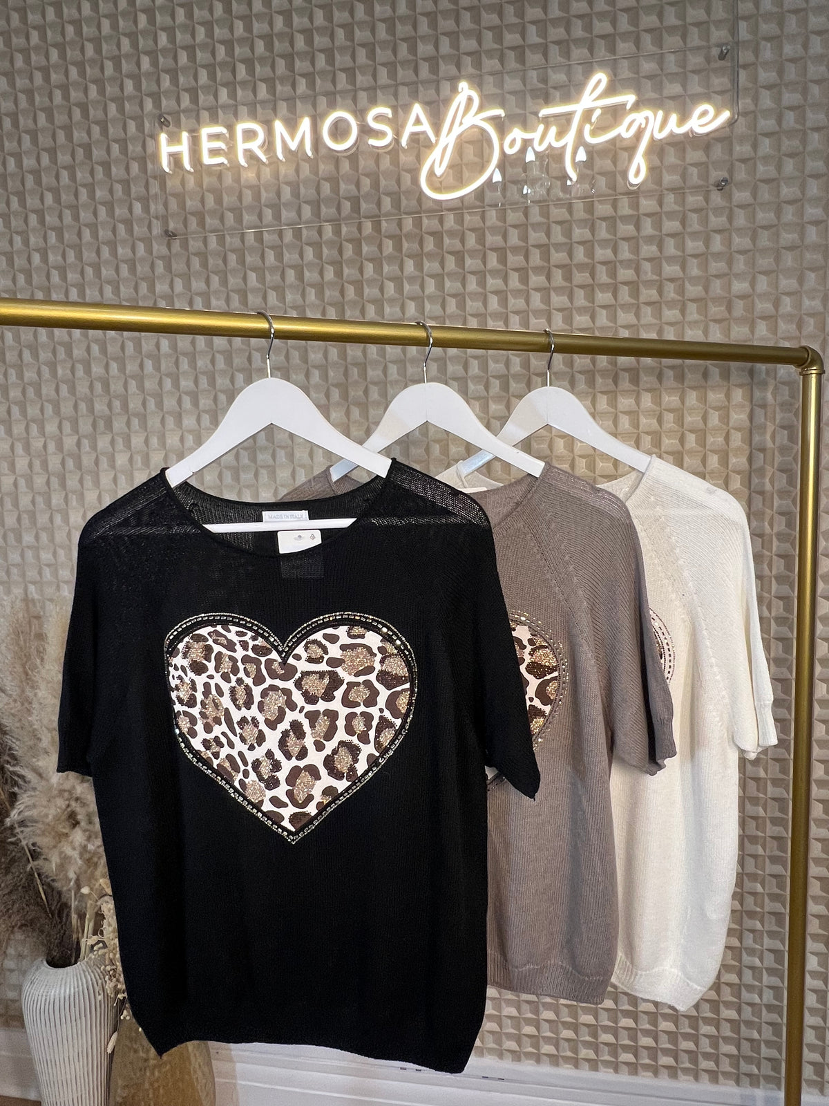Leopard Heart Knit