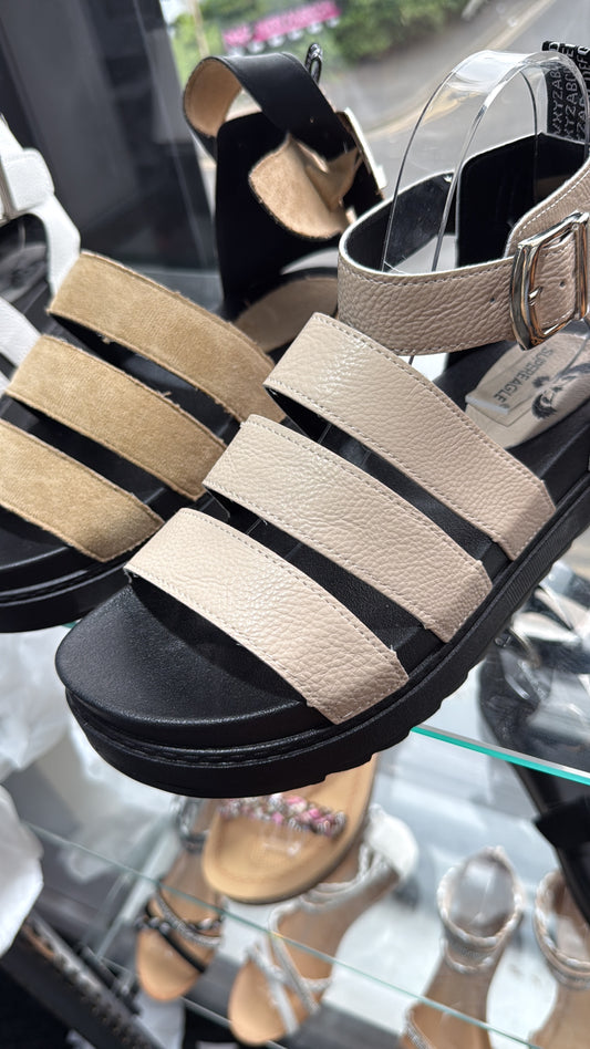 Cream Gladiator Sandals