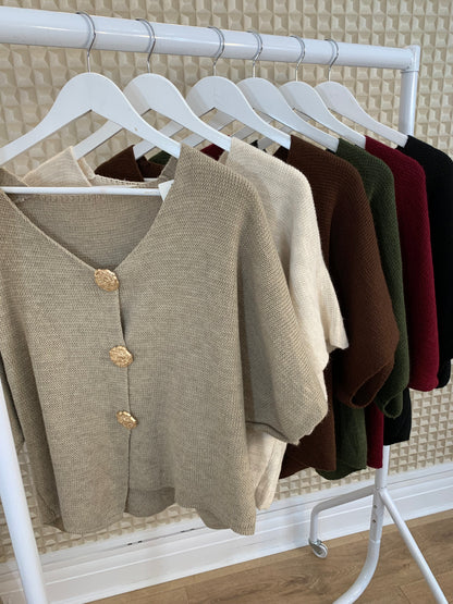 Whittaker Gold Button Cardigan