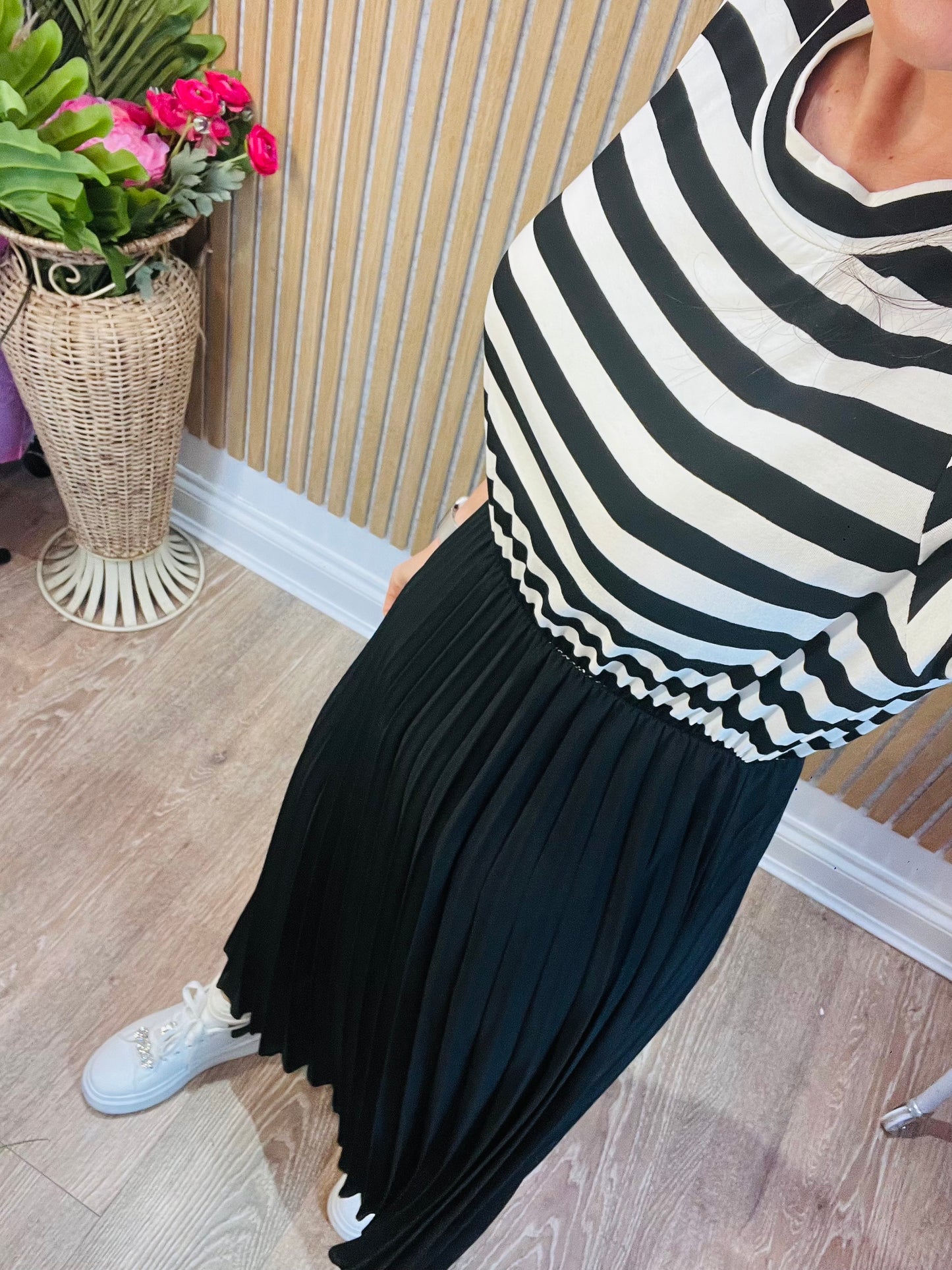 Nautical Pleat Dress