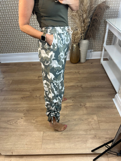 Cargo Camo Ruched Trouser