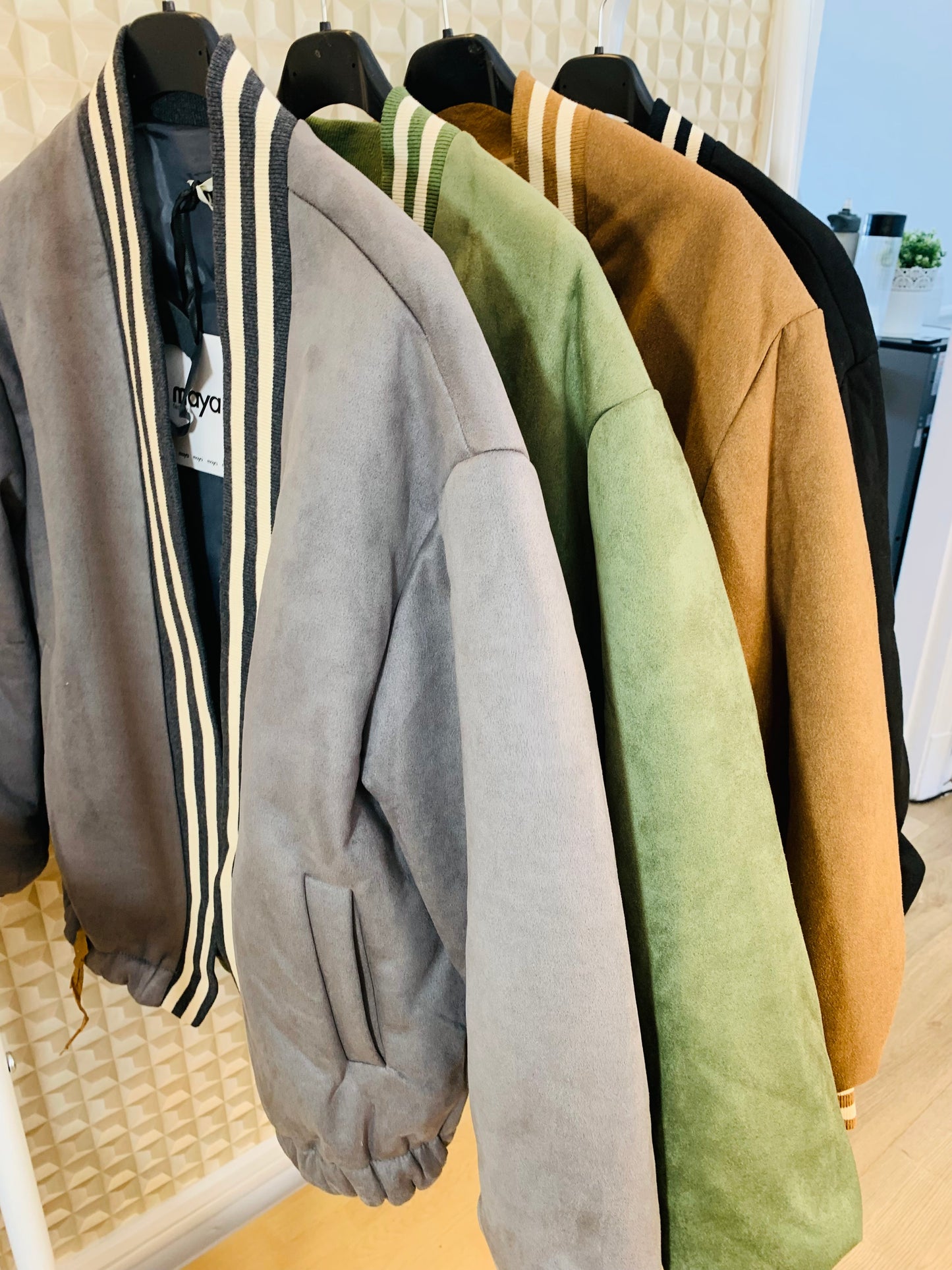 Maya Suede Bomber Jacket