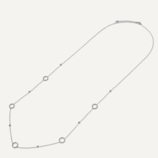 Silver Plated Stainless Steel Clasp Necklace