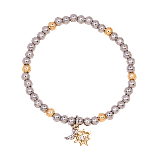 To The Stars & Moon Gold & Silver Bracelet