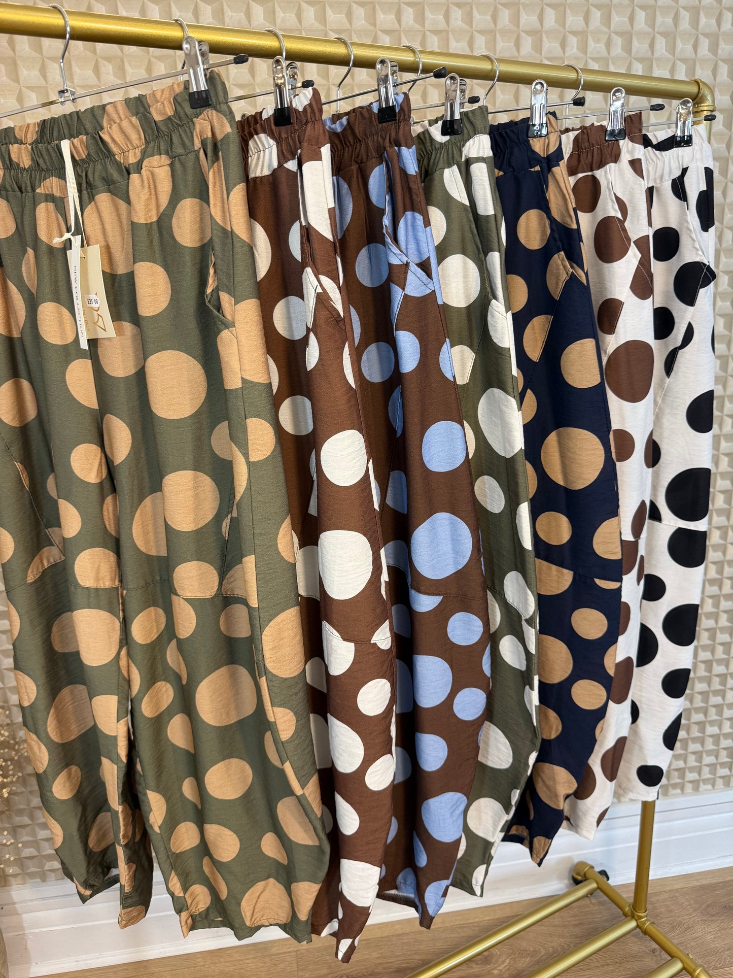 Big Spots Barrel Leg Trouser