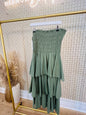 Khaki Bandeau Dress