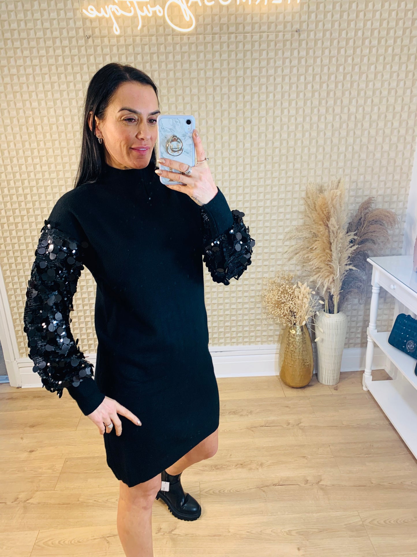 Diverse Disco Sleeve Jumper Dress