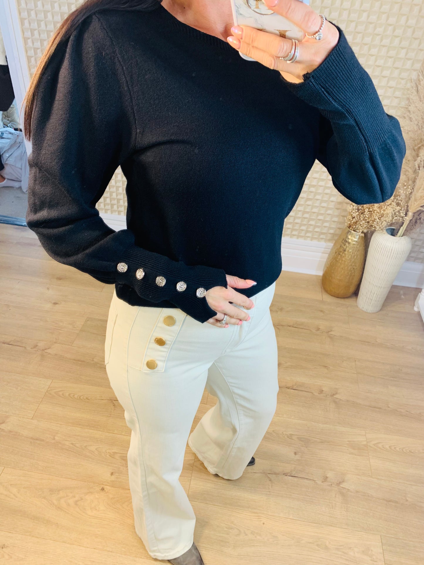 Button Cuff Soft Knit