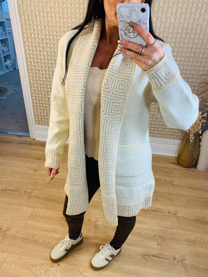Greek Key Cardigan