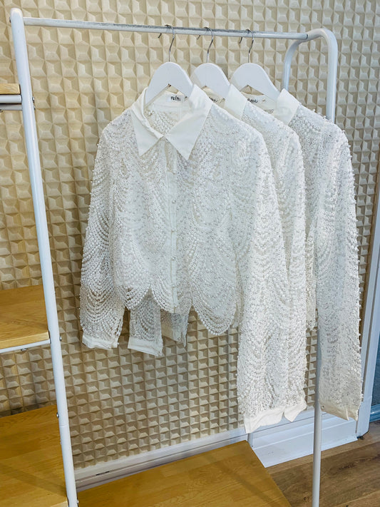 White Beaded Blouse