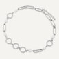 Audrey Faux Pearls Silver Short Necklace