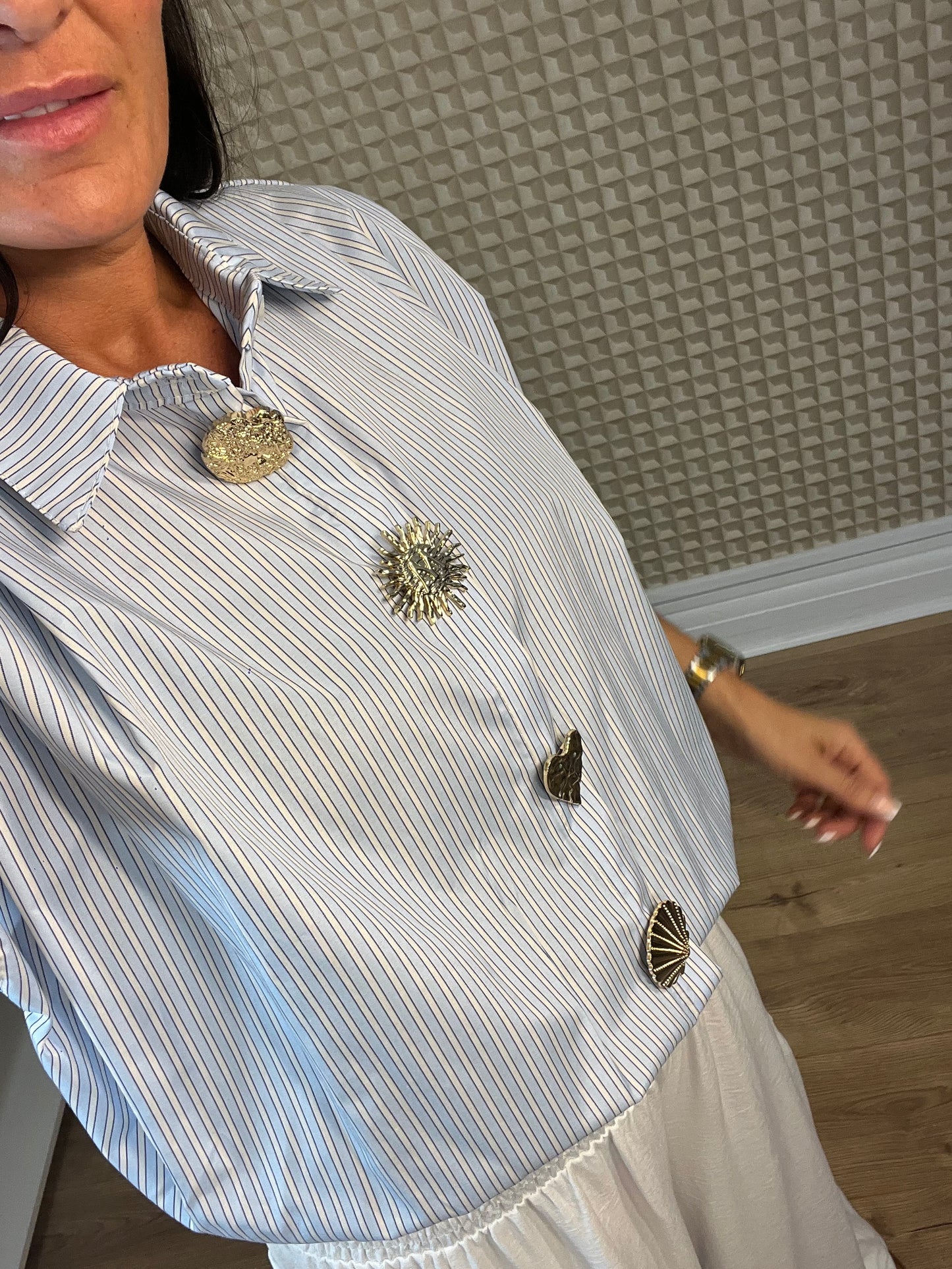 Zeta Fine Stripe Top