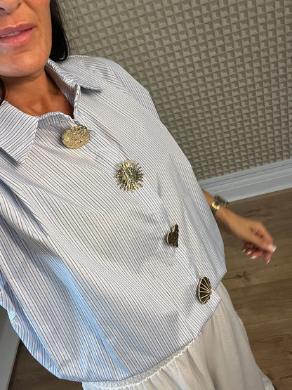 Zeta Fine Stripe Top