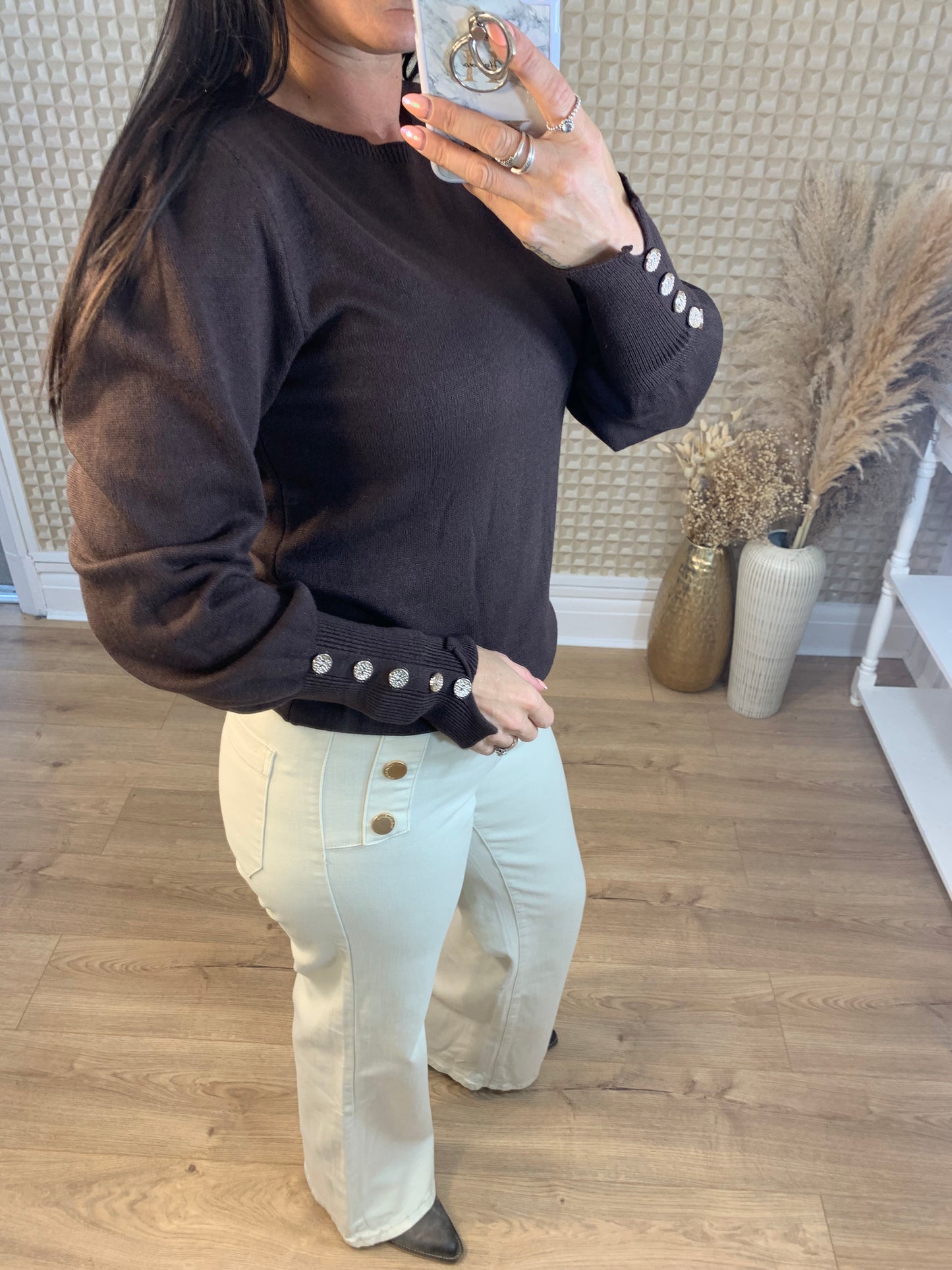 Button Cuff Soft Knit