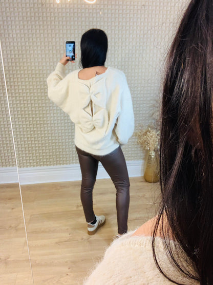 Cream Bow Back Jumper