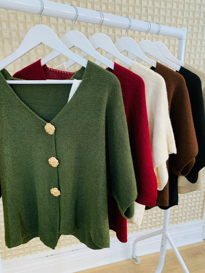 Whittaker Gold Button Cardigan