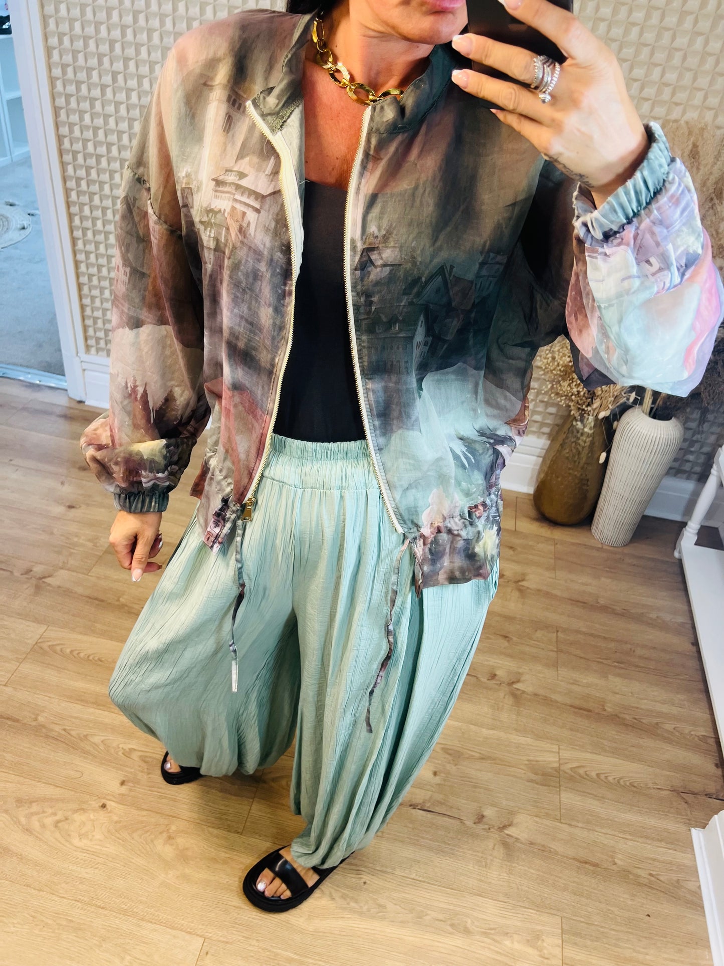 Crinkle Cuffed Pants