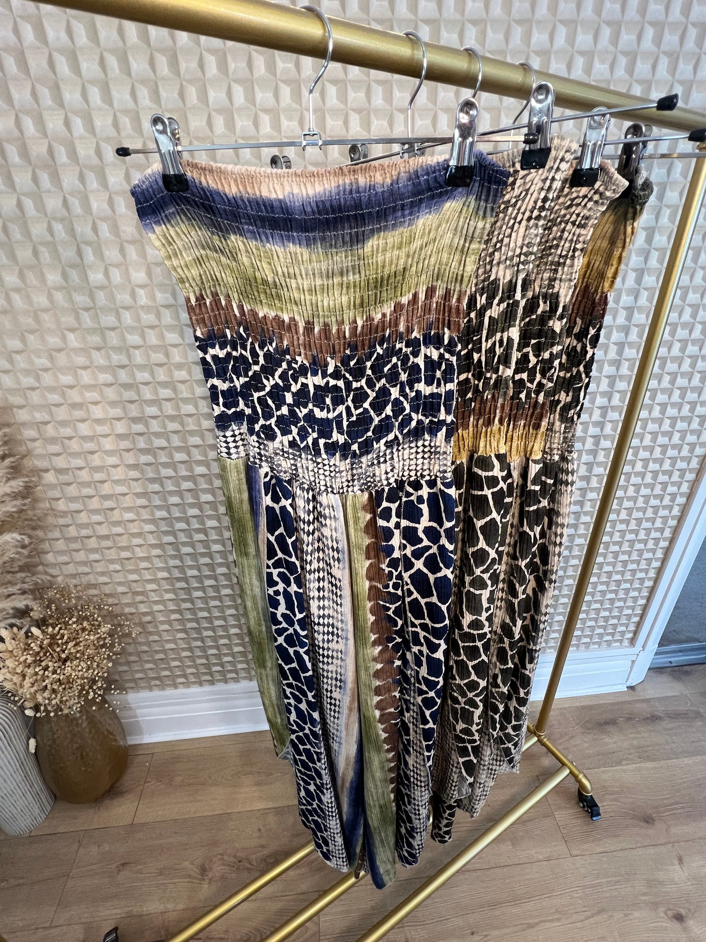 Stripe & Print Jumpsuit