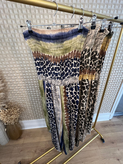 Stripe & Print Jumpsuit