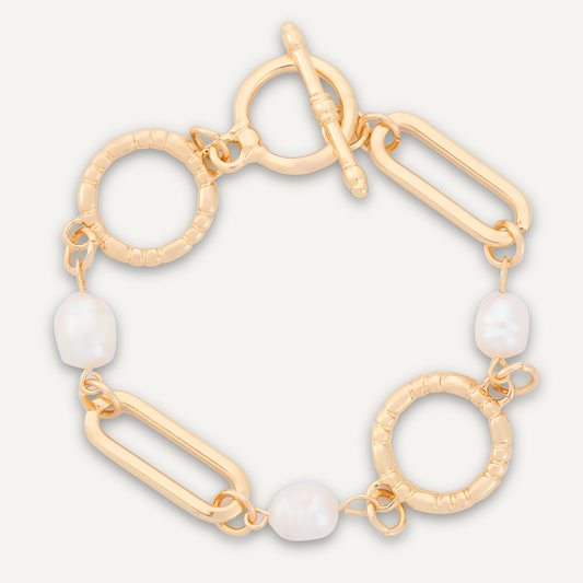 Audrey Faux Pearls T-Bar Bracelet