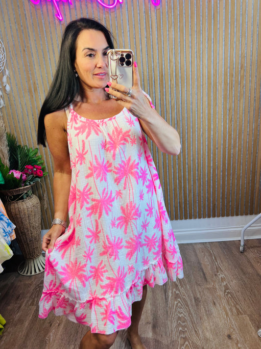 Neon Palm Dress