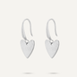 Silver Feathered Heart Earrings