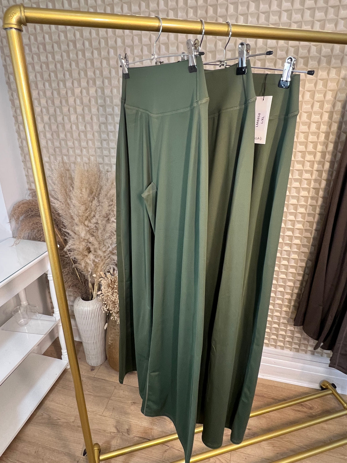 Khaki Flared Active Pants